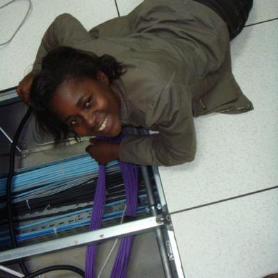 Suzan redoing underfloor cablingat Orange